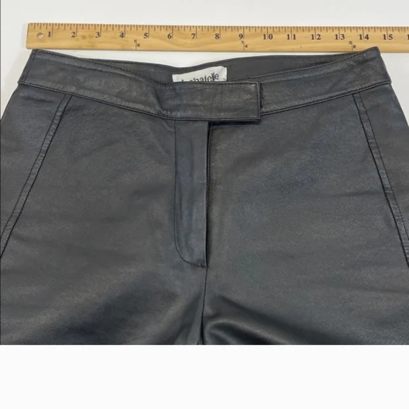 Bagatelle Genuine Leather Women's Black Straight Leg Jeans - Picture 6 of 9